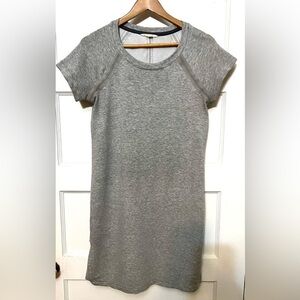 Athleta Grey Pacer Sweatshirt Short Sleeve Shift Mini Dress - Size Medium